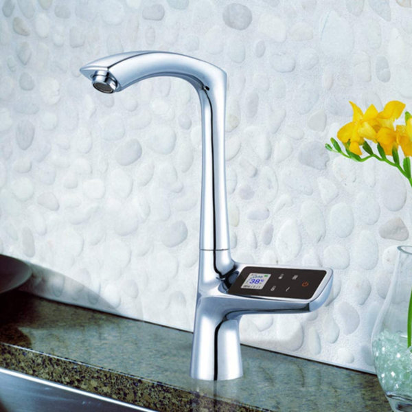 FontanaShowers Alea Digital Luxury Display Kitchen Sink Faucet Wayfair